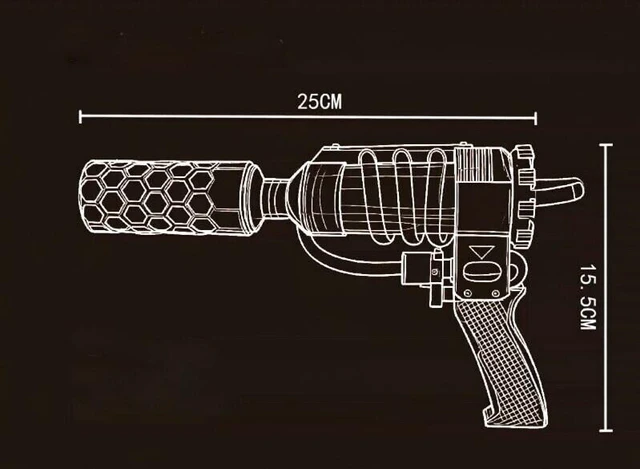 Alt view image 4 of 4 - Sci-Fi Ion Blaster Toy Model with Dynamic Light & Flame Effect - Physics Science Educational Prop 9.8" Pulse Compression Desktop Ornament Black Tech Toy