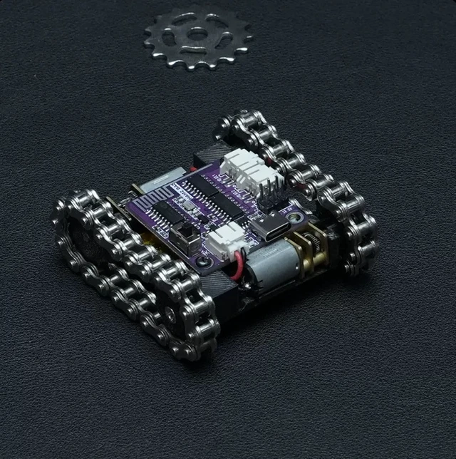 Alt view image 3 of 5 - Mini Metal Tracked Robot Tank, Open Source Programmable Remote Control DIY Robot Kit for STEM Education, Science Competition Model