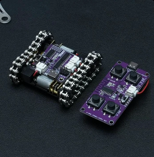 Main image of Mini Metal Tracked Robot Tank, Open Source Programmable Remote Control DIY Robot Kit for STEM Education, Science Competition Model