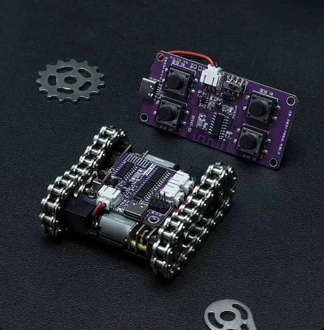 Alt view image 2 of 5 - Mini Metal Tracked Robot Tank, Open Source Programmable Remote Control DIY Robot Kit for STEM Education, Science Competition Model