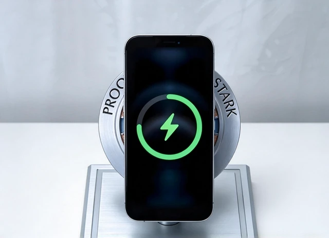 Alt view image 3 of 3 - Arc Reactor Style Magnetic Wireless Charger, 15W Max Fast Charging Desktop Ornament Model, CNC Alloy LED Light Display Decor for Phone