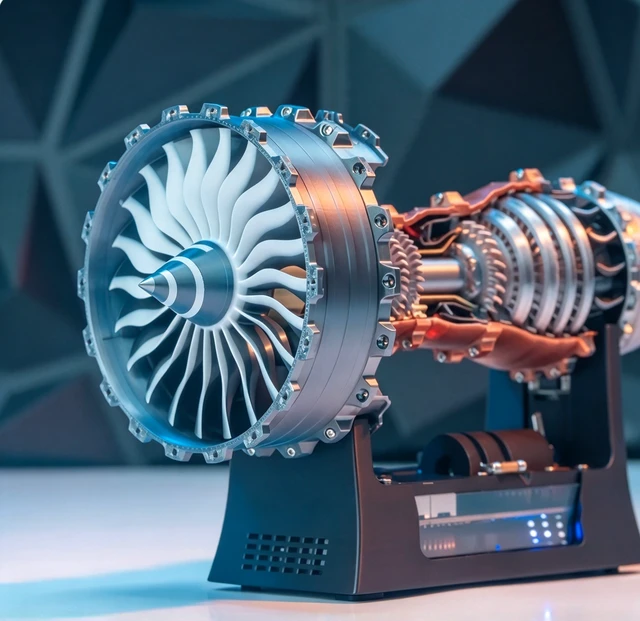 Alt view image 3 of 7 - Working Turbofan Jet Engine Desktop Model, Functional Brushless Motor with Forward & Reverse Thrust, USB-C Rechargeable Aircraft Engine Display Ornament for Aviation Enthusiasts