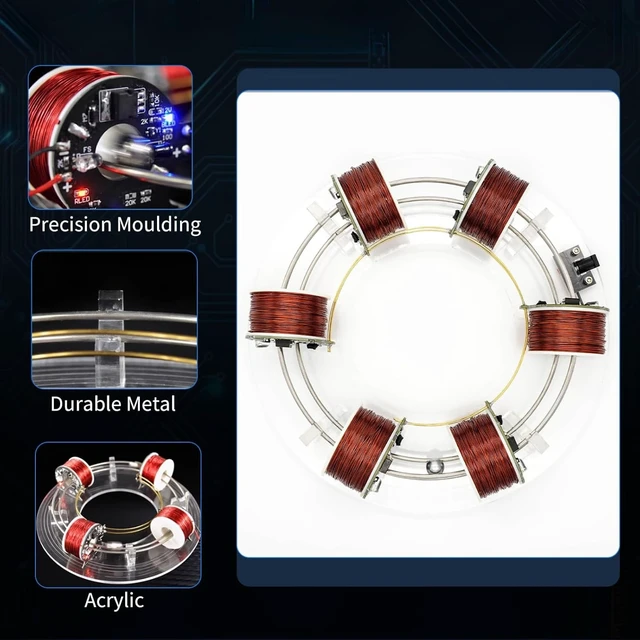 Alt view image 3 of 5 - High tech electromagnetic Coil Accelerator - Multifunctional STEM Toy for Science Education and Creative Learning Hands-On Physics Experiment Kit for Adults (electromagnetic Coil)