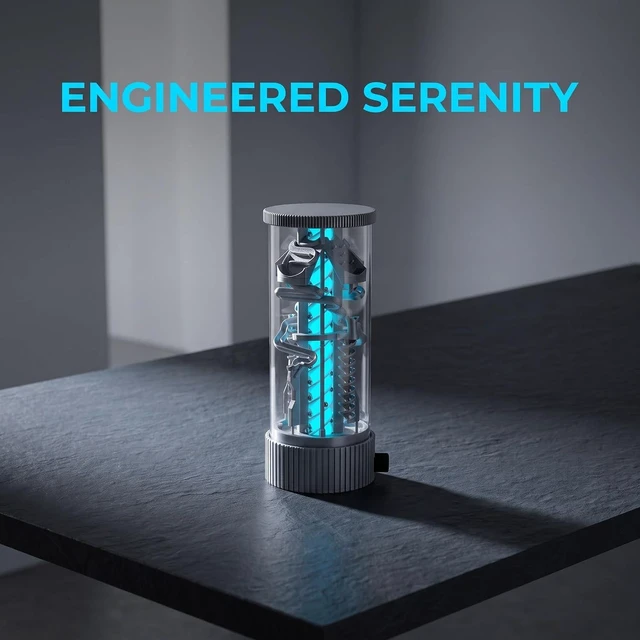 Alt view image 6 of 7 - 360° Rotating Pinball Track, Rotating Steel Ball RGB Night Light, with Auto Lift & Transparent Cylinder, Remote Control, Rotary Switch, for Stem Education Gift, Science Labs
