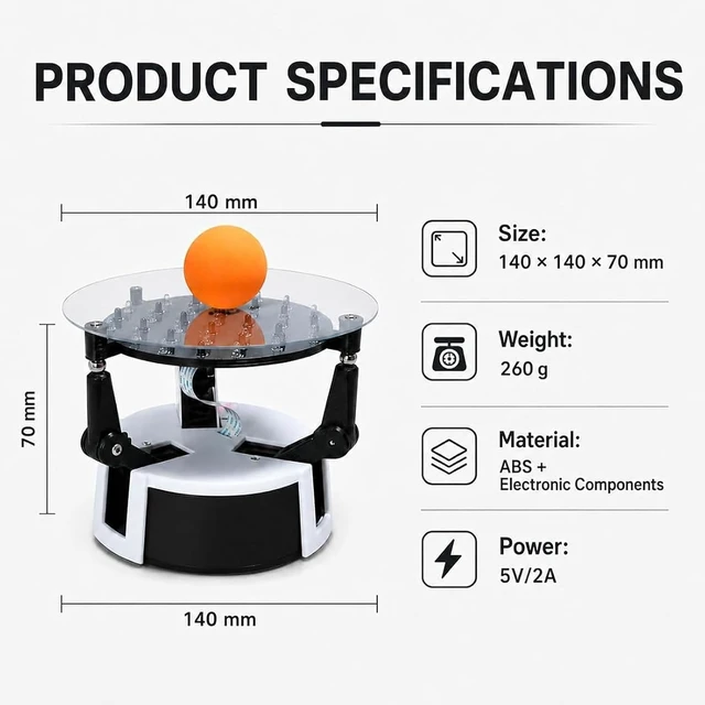 Alt view image 3 of 7 - Auto Keep Ball Balancing Machine, Automatic Ball Balancing Robot With Sensor Feedback, Programming Compatible, Matrix Display, Interactive Control, For Dynamic Balance & Desktop Science Display