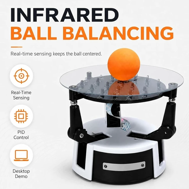 Alt view image 2 of 7 - Auto Keep Ball Balancing Machine, Automatic Ball Balancing Robot With Sensor Feedback, Programming Compatible, Matrix Display, Interactive Control, For Dynamic Balance & Desktop Science Display