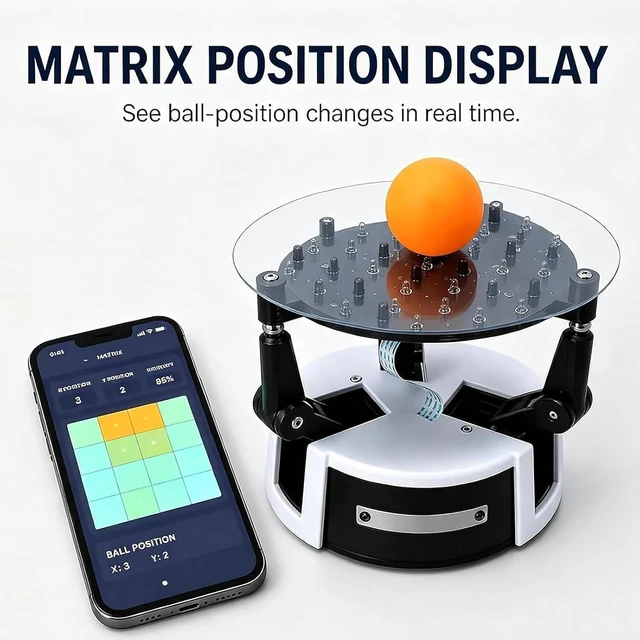 Alt view image 6 of 7 - Auto Keep Ball Balancing Machine, Automatic Ball Balancing Robot With Sensor Feedback, Programming Compatible, Matrix Display, Interactive Control, For Dynamic Balance & Desktop Science Display