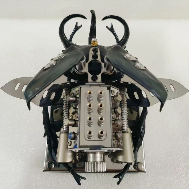 Alt view image 4 of 6 - 3D Metal Model Kits, Mechanical Beetle V8 Engine Model, Full-Metal Dynamic Mini V8 Simulation Insect Engine, Bio-Mechanical & Cyberpunk Desktop Decor, Industrial Art Gift for Adults