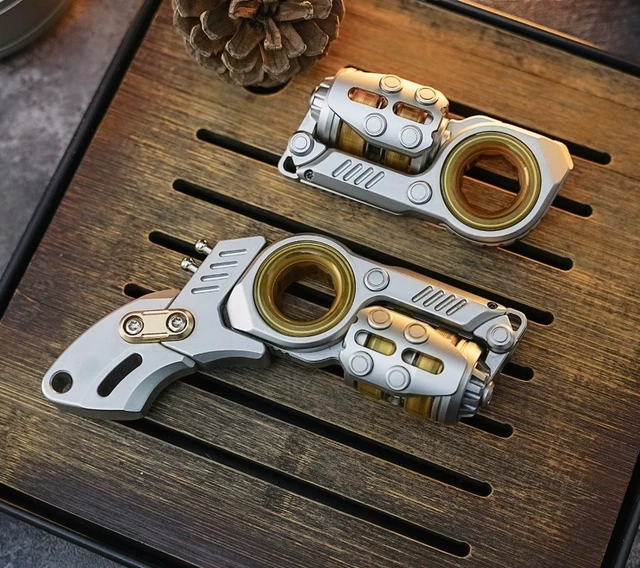Alt view image 2 of 3 - Metal EDC Fidget Slider, Premium Stainless Steel Hand Fidget Toy, Quiet Stress Relief Desk Gadget for Adults