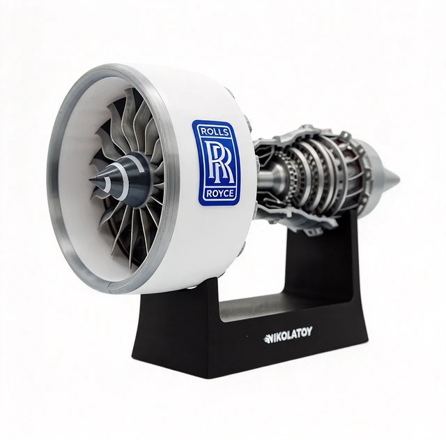 Alt view image 3 of 4 - Turbofan Aircraft Engine Model, Cutaway Jet Engine Display Model, 23cm Desktop Aviation Science Educational Toy for Collection & Decor