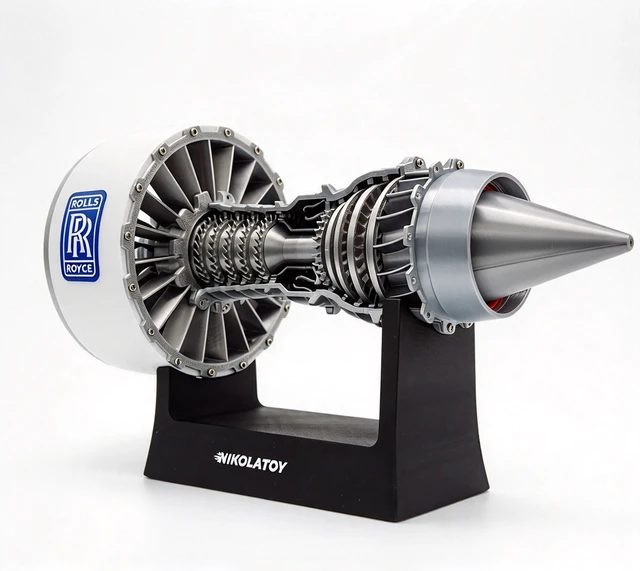 Alt view image 2 of 4 - Turbofan Aircraft Engine Model, Cutaway Jet Engine Display Model, 23cm Desktop Aviation Science Educational Toy for Collection & Decor