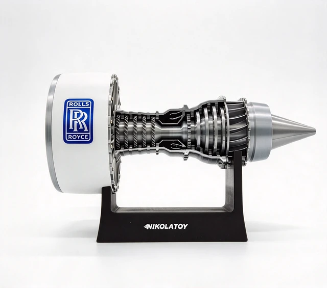 Alt view image 4 of 4 - Turbofan Aircraft Engine Model, Cutaway Jet Engine Display Model, 23cm Desktop Aviation Science Educational Toy for Collection & Decor
