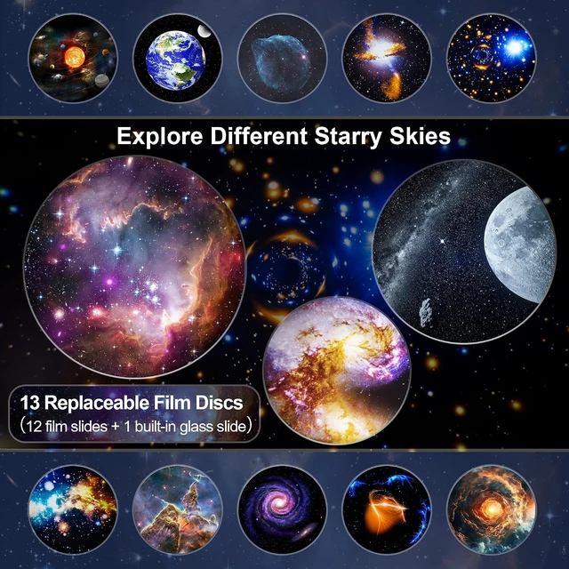 Alt view image 5 of 7 - Galaxy Projector Night Light, 13-in-1 Star Projector for Bedroom, White