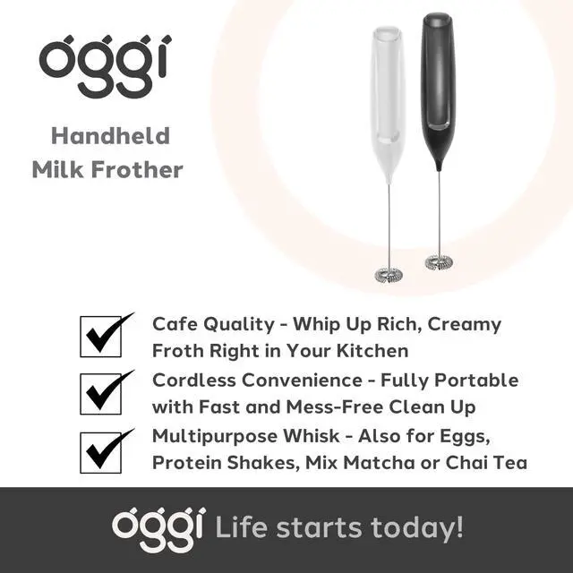 Alt view image 7 of 7 - Handheld Milk Frother, Electric Frother Wand with Stainless Steel Whisk, Mini Whisk for Coffee, Matcha, Latte, Protein, Eggs & More, Battery Operated Compact Frother for Kitchen or Travel, Black