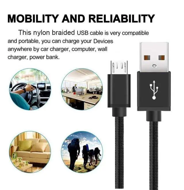 Alt view image 4 of 7 - Micro USB Cable 2 PCS 6.6FT PS4 Controller Charger Charging Cable for PS4 Slim/Pro, Xbox One S/X Controller for Old Kindle E-Readers, Paperwhite, Oasis and 2020 & Older Kindle & Fire Tablets