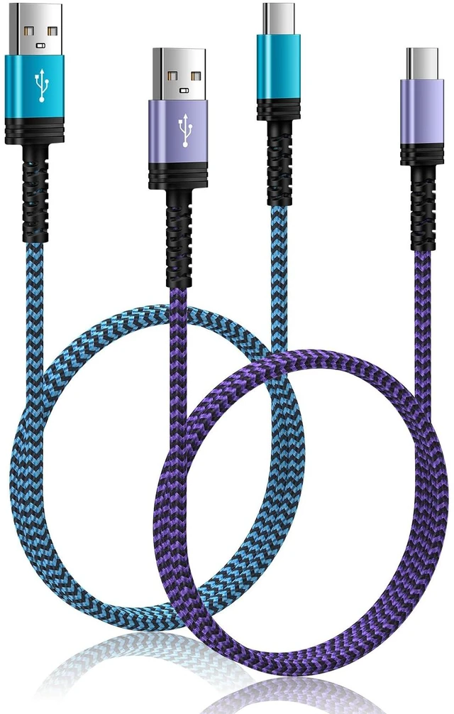 Main image of S24 S25 S26 Fast Charger Type C Cord 2Pack/3FT Braided USB C to USB | Car Charging Cord for Samsung Galaxy A17 A16 A15 5G,A57,A55,A54,A25,A35,A14,S24,S23,S22,S21,S20,iPhone 17 16 15 Pro,Pixel 9,8