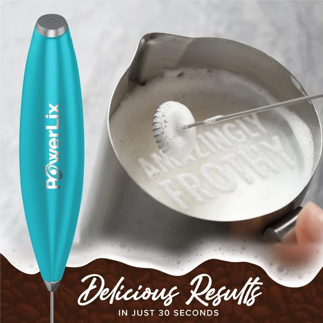 Alt view image 5 of 6 - Milk Frother Handheld Battery Operated Electric Whisk Beater Foam Maker For Coffee, Latte, Cappuccino, Hot Chocolate, Durable Mini Drink Mixer With Stainless Steel Stand Included-SB