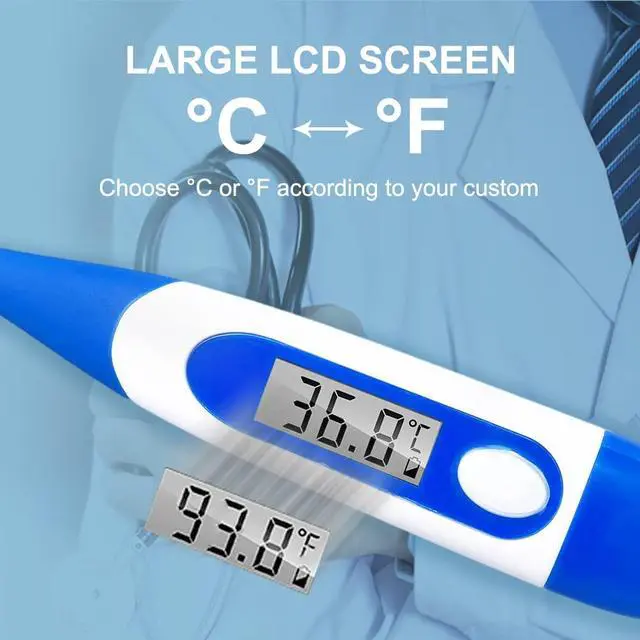 Alt view image 4 of 7 - Digital Thermometer for Adults, Oral and Underarm Thermometer for Baby and Kids Medical Thermometer with Fever Alarm Rectal Thermometer with Soft Tips