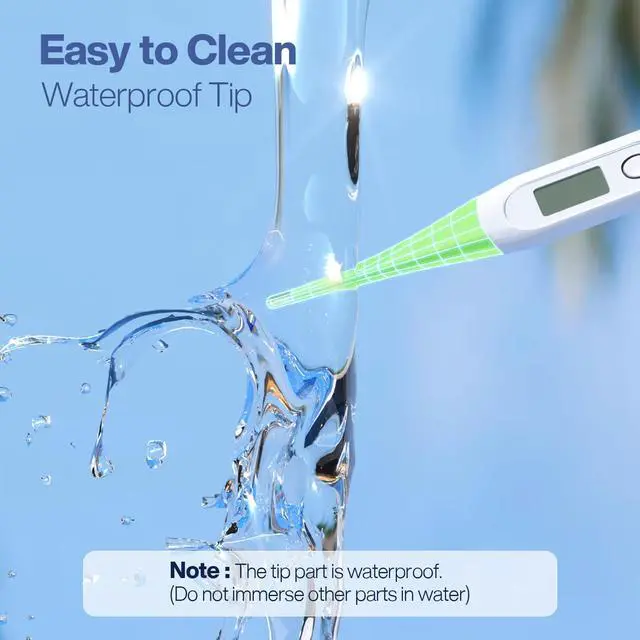 Alt view image 5 of 7 - 10 Seconds Digital Thermometer for Adults and Kids - Accurate & Safe Rectal Thermometer for Baby with Fever Alarm, Oral Thermometer (Light Green)