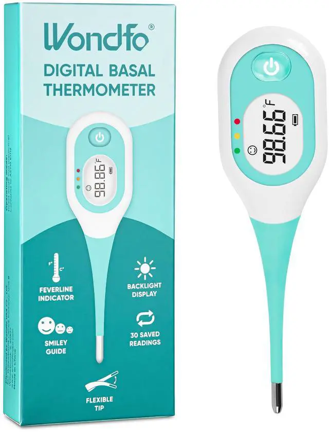 Main image of Basal Body Thermometer for Ovulation BBT Thermometer with Face Indicator, 60s Fast Reading, 30 Memory Recall, High Precision Fertility Thermometer, Waterproof