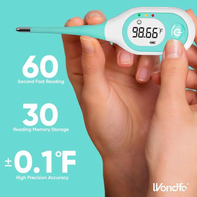 Alt view image 3 of 7 - Basal Body Thermometer for Ovulation BBT Thermometer with Face Indicator, 60s Fast Reading, 30 Memory Recall, High Precision Fertility Thermometer, Waterproof