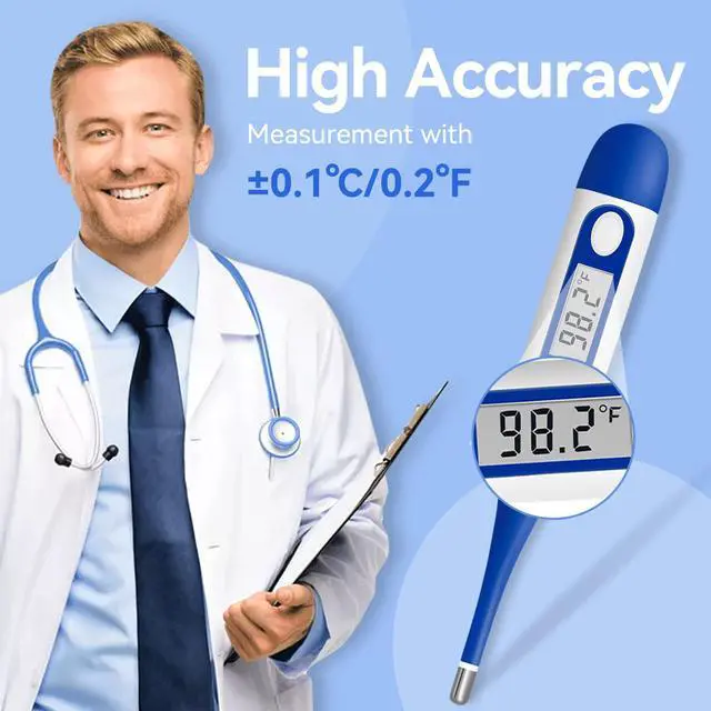 Alt view image 6 of 7 - Digital Thermometer for Adults, Oral and Underarm Thermometer for Baby and Kids Medical Thermometer with Fever Alarm Rectal Thermometer with Soft Tips