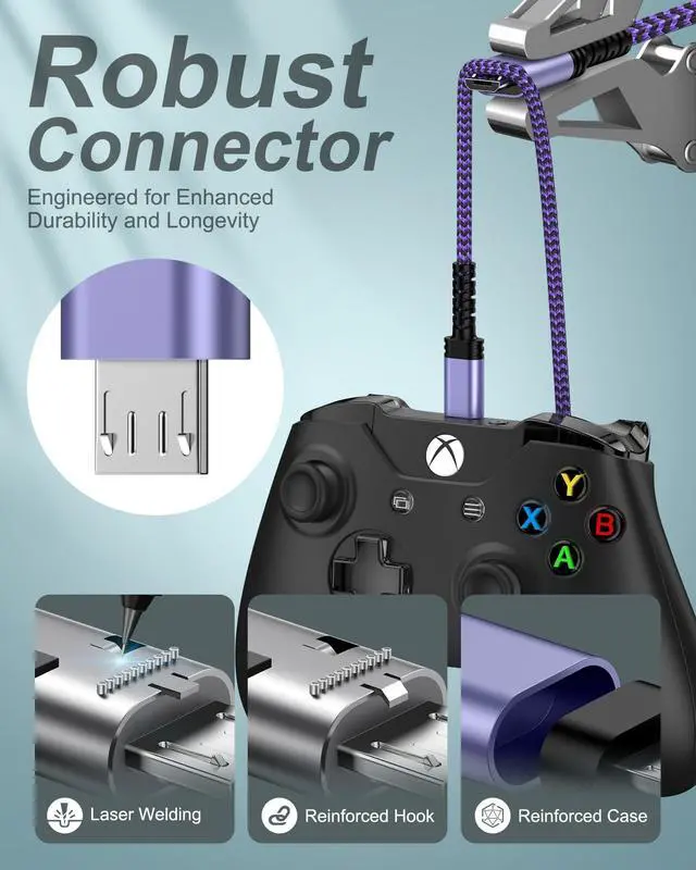 Alt view image 5 of 7 - Micro USB Charging Cable, 6FT Android Charger Cord Fast Charging Cable