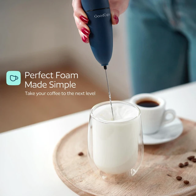 Alt view image 7 of 7 - Milk Frother Handheld Electric Foam Maker Wand with Stainless Steel Whisk Battery Powered Mini Mixer for Coffee, Matcha, Lattes & Cappuccinos