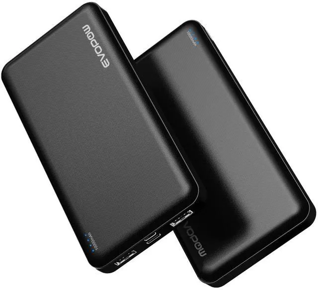 Main image of 2 Pack Portable Charger, Slimmer 10000mAh Power Bank, USB C in&Out Fast Charging Battery Pack, Portable Power Bank for iPhone 16 15 14 13 12 Tablet Samsung S23 S22 Pixel and Heated Vest (Black)