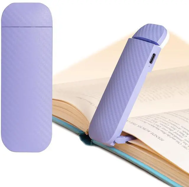 Main image of Book Reading Light, Rechargeable Clip on Booklight, Eye Caring 3 Color Temperatures & 5 Brightness Levels, Night Use for Bed, Long Lasting, Reading at Night in Bed, Romantic Purple