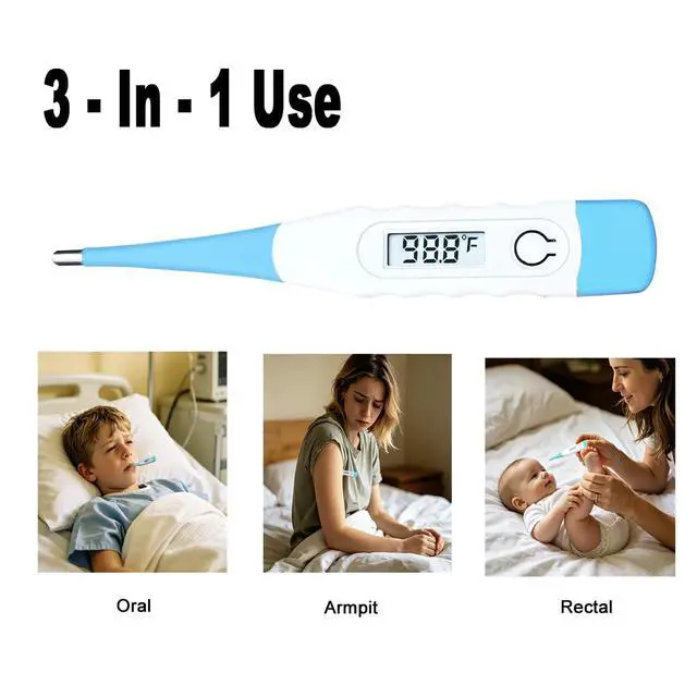 Alt view image 3 of 7 - Oral Thermometer, Digital Thermometer for Oral, Rectal or Under Arm Use (A, Pack of 4)