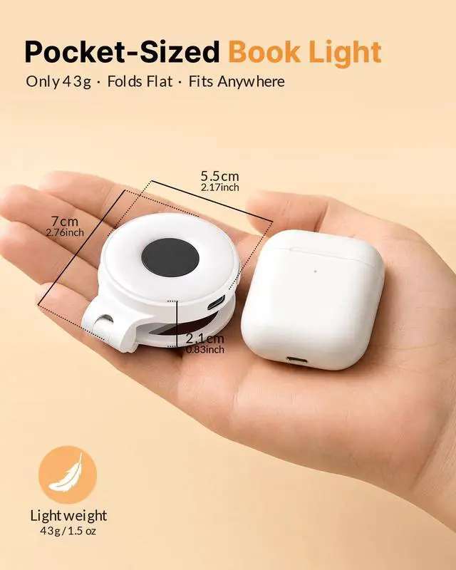 Alt view image 6 of 7 - Reading Lights for Books in Bed: 18 LED Rechargeable Clip-on Book Light with Timer Memory, Eye Care 3-Color Stepless Dimming Compact Portable for Travel, Crafting, Knitting, Book Lovers Gifts