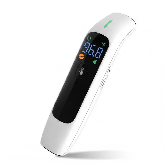 Main image of No-Touch Infrared Forehead Thermometer for Adults & Kids 1-Second Fast Reading, 3-Mode Digital Thermometer (Forehead, Object & Room), Fever Alarm with 3-Color Indicator, Mute Mode, 35 Memory Recall