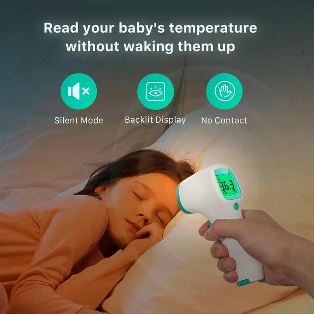Alt view image 6 of 7 - Non Contact Forehead Thermometer for Adults and Kids, Digital No-Touch Infrared Thermometer Temperature Gun for Baby 3 Color Fever Alarm Accurate Reading 1s Fast Accurate Reading