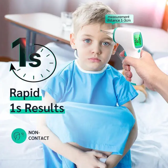 Alt view image 5 of 7 - Non Contact Forehead Thermometer for Adults and Kids, Digital No-Touch Infrared Thermometer Temperature Gun for Baby 3 Color Fever Alarm Accurate Reading 1s Fast Accurate Reading