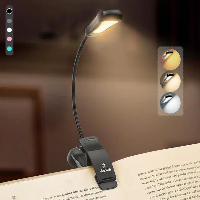 Main image of /LuminoLite Rechargeable Book Light, Reading Lights for Books in Bed, 3 Colortemperature × 3 Brightness, Up to 70 Hours Lighting, Great for Readers, Travel (Black)