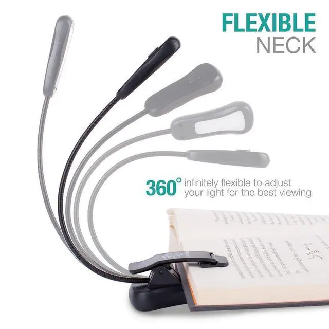 Alt view image 4 of 7 - /LuminoLite Rechargeable Book Light, Reading Lights for Books in Bed, 3 Colortemperature × 3 Brightness, Up to 70 Hours Lighting, Great for Readers, Travel (Black)