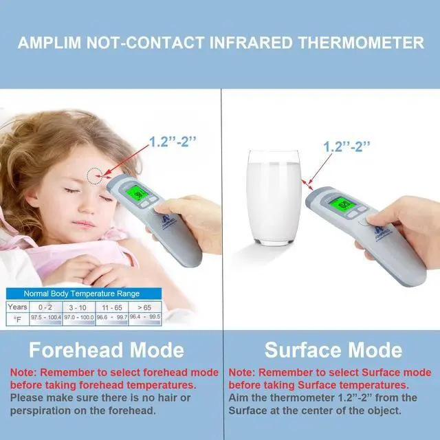 Alt view image 7 of 7 - Medical Grade Forehead Thermometer for Adults, Kids, Baby, Non-Contact Digital Infrared Thermometer, Instant Read, Accurate & Fast Fever Detection, for Home, Clinic, Office Use