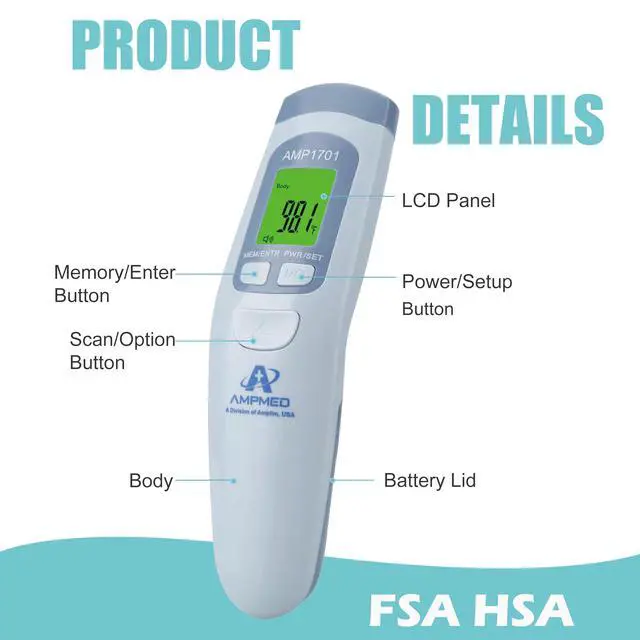Alt view image 2 of 7 - Medical Grade Forehead Thermometer for Adults, Kids, Baby, Non-Contact Digital Infrared Thermometer, Instant Read, Accurate & Fast Fever Detection, for Home, Clinic, Office Use