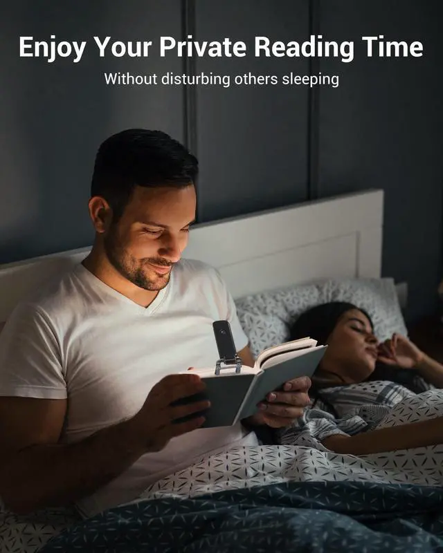 Alt view image 6 of 7 - USB Rechargeable Book Light for Reading in Bed, Warm White, Brightness Adjustable, LED Clip on Book Reading Lights, Perfect for Bookworms, Kids, Black