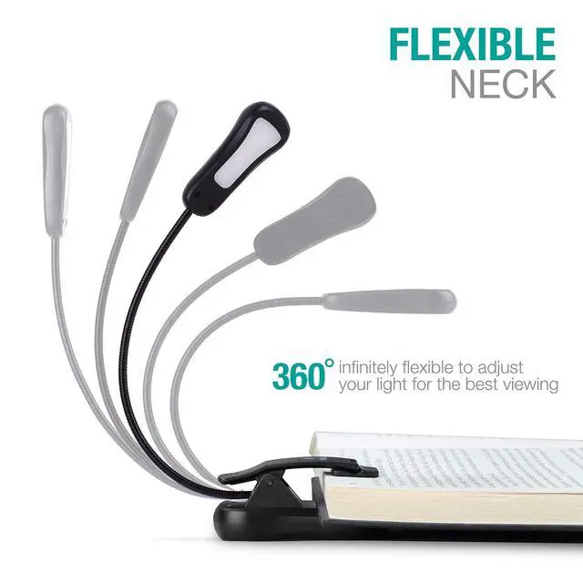 Alt view image 5 of 7 - Book Light Set with Charger, Clip on Reading Light in Bed with 3 Brightness, Up to 60 Hrs, Rechargeable, Eye-Care Warm LED for Read Before Bed (Incl Travel Case, Cable)