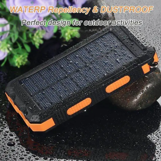 Alt view image 3 of 7 - 38800mAh Solar Power Bank, Portable Charger USB-C Fast Charging Compatible with iPhone Samsung, Dual LED Flashlight Battery Pack, 3 Output Backup Charger for Camping Hiking Outdoor Emergency