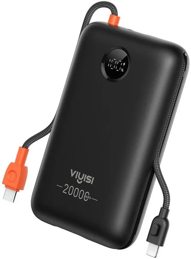 Main image of Portable Charger 20000mAh 30W Fast Charging, Power Bank with Built-in USB C & Lighting Cables, LED Display Battery Pack Compatible with iPhone 17 16 15 14 Pro Max, iPad, Samsung Galaxy, Travel