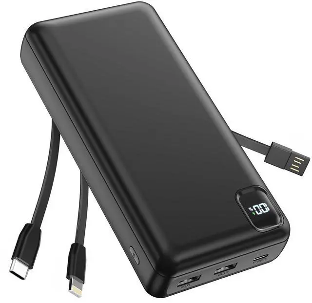 Main image of Portable Charger Power Bank 50000mAh Battery Pack, Cell Phone Portable Power Bank Fast Charging, USB-C Battery Bank with Built in Cables, Travel Camping Essential Powerbank for iPhone Android iPad