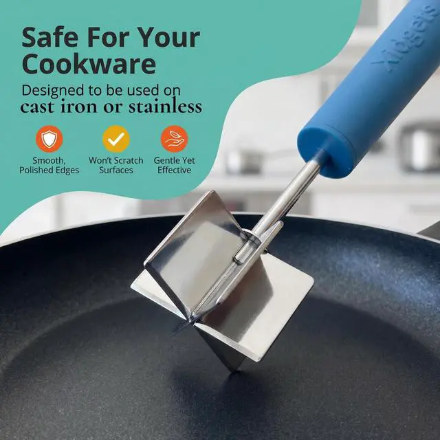 Alt view image 5 of 7 - Stainless Steel Meat Chopper & Masher, 6-Blade, Soft Grip, Dishwasher Safe