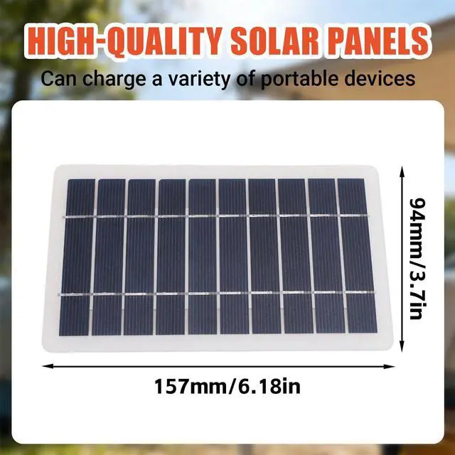 Alt view image 5 of 7 - 5W Solar Panel Charger, Solar Panels Professional Monocrystalline High Efficiency USB Solar Cell Maintainer for Laptops, Radios and Cell Phones with Solar Generator