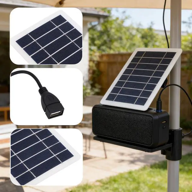 Alt view image 7 of 7 - 5W Solar Panel Charger, Solar Panels Professional Monocrystalline High Efficiency USB Solar Cell Maintainer for Laptops, Radios and Cell Phones with Solar Generator