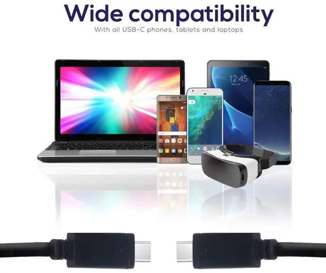 Alt view image 3 of 7 - 20ft USB C to USB C Cable - Extra Long USB Type C - Compatible with Samsung, iPad Pro, Android Devices, Camera Tethering and More (Black)