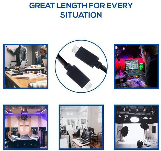 Alt view image 4 of 7 - 20ft USB C to USB C Cable - Extra Long USB Type C - Compatible with Samsung, iPad Pro, Android Devices, Camera Tethering and More (Black)