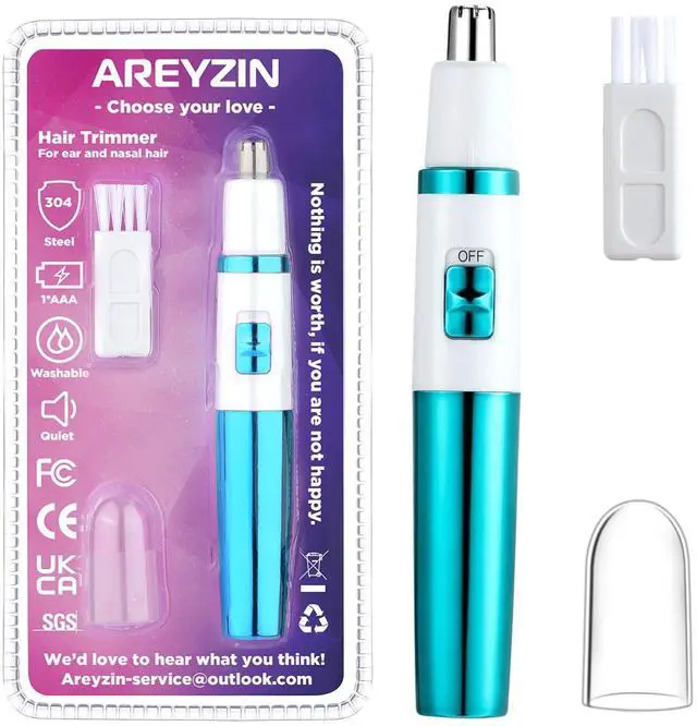 Main image of Ear and Nose Hair Trimmer Clipper - 2026 Professional Painless Ladies Eyebrow & Facial Hair Trimmer for Men Women,Battery-Operated,with IPX7 Waterproof Dual Edge Blades for Easy Cleansing
